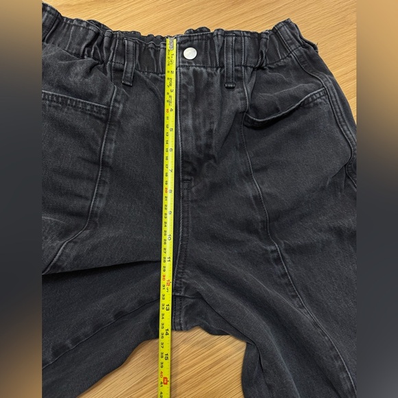 Madewell Petite Pull-On Balloon Jeans Paperbag Waist Black Hobson Wash Size M - Picture 7 of 12